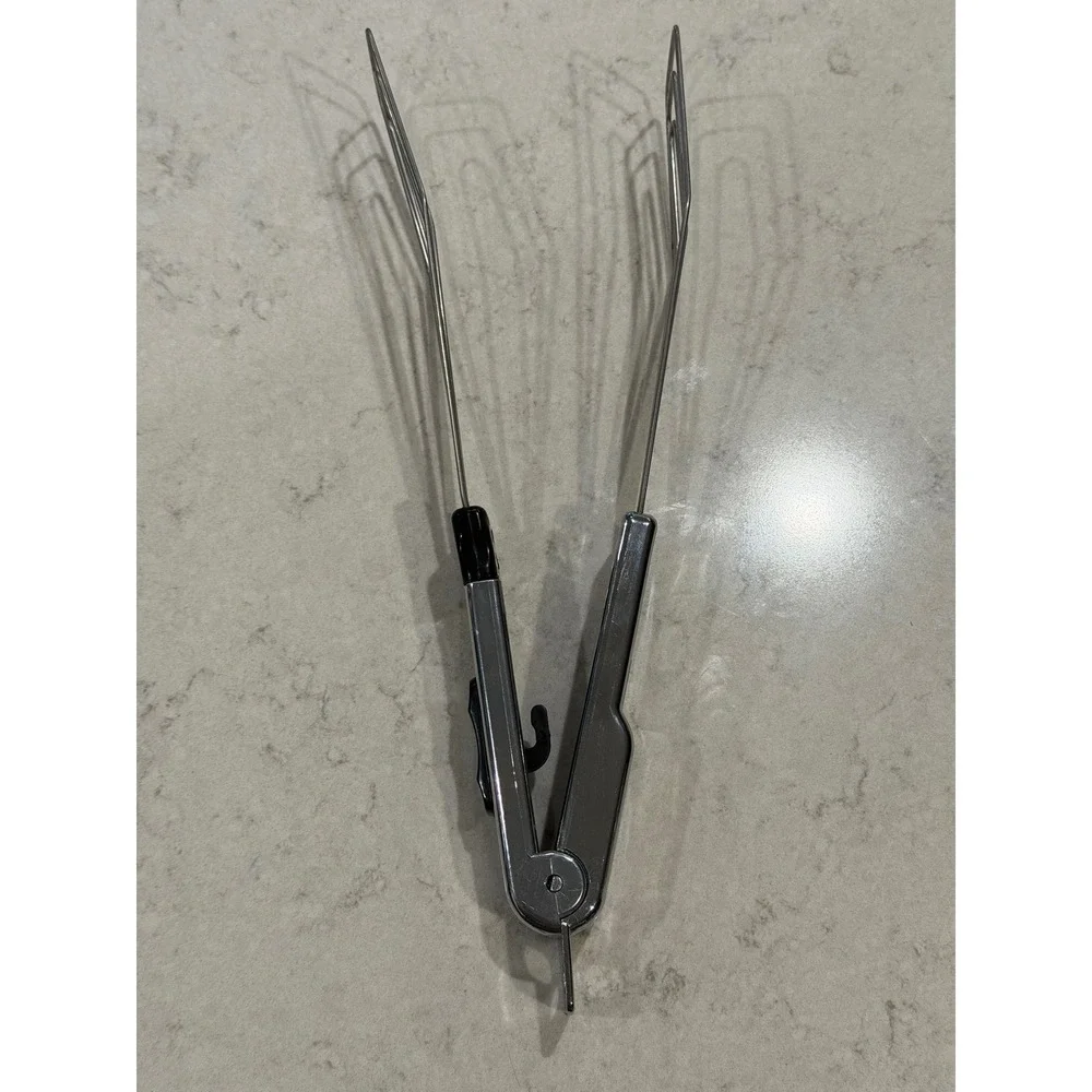 Vintage Handy Chef 2-in-1 Stainless Steel Flat Whisk and Tongs Kitchen Tool
